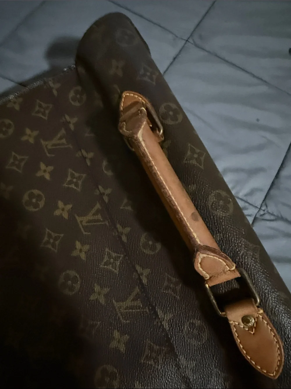 Louis Vuitton Monogram Canvas Briefcase in Brown with Gold Hardware
